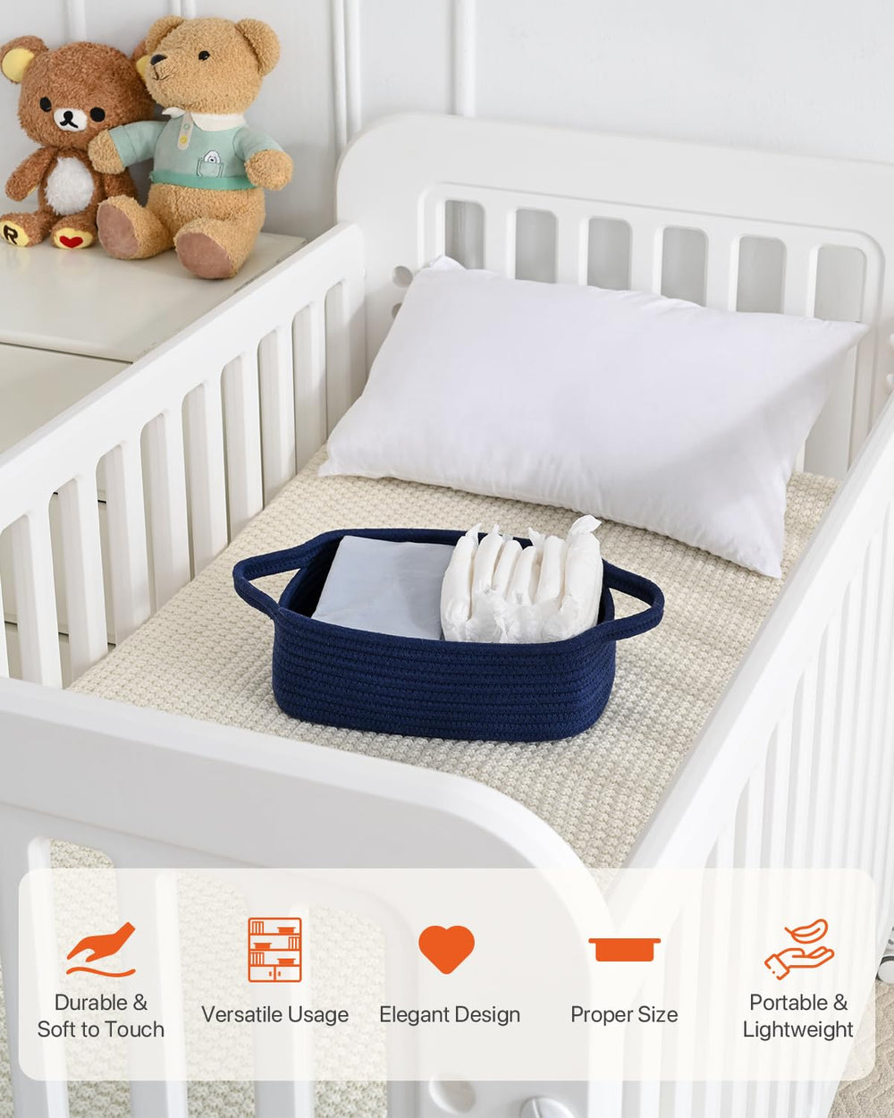 KALLAX hand-woven cotton rope basket adds warm texture to any room.