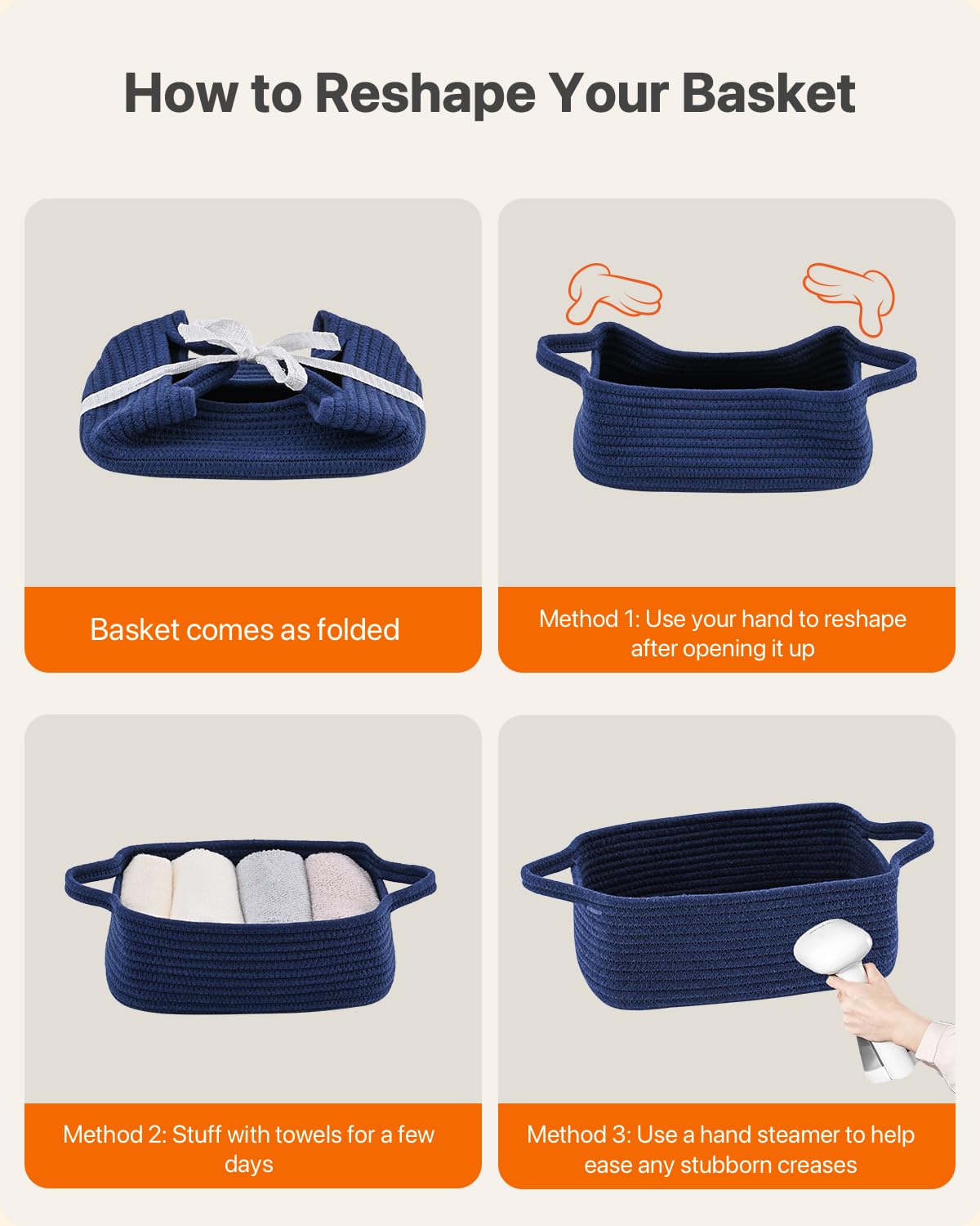 KALLAX minimalist navy basket for shelves complements modern decor.