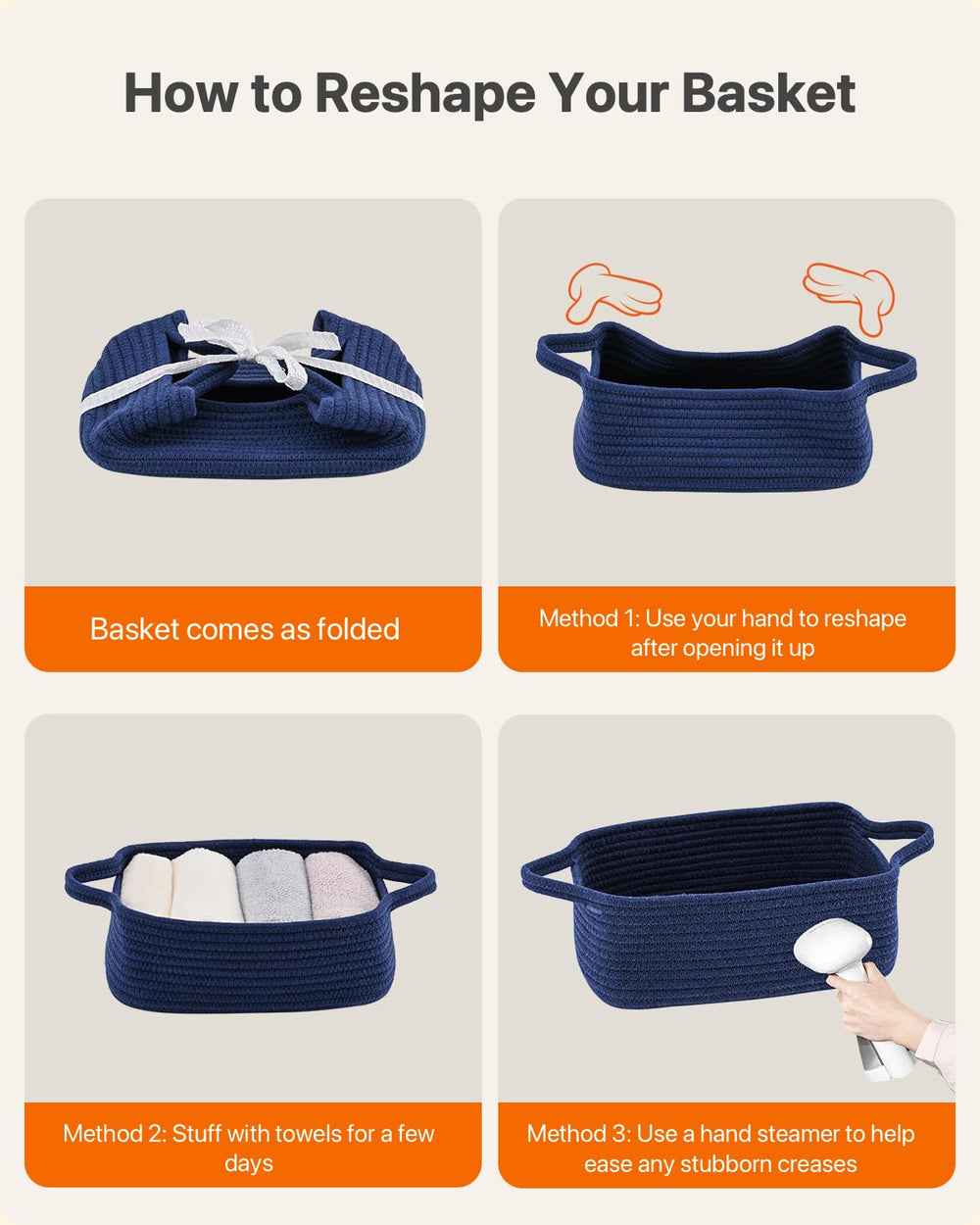 KALLAX minimalist navy basket for shelves complements modern decor.