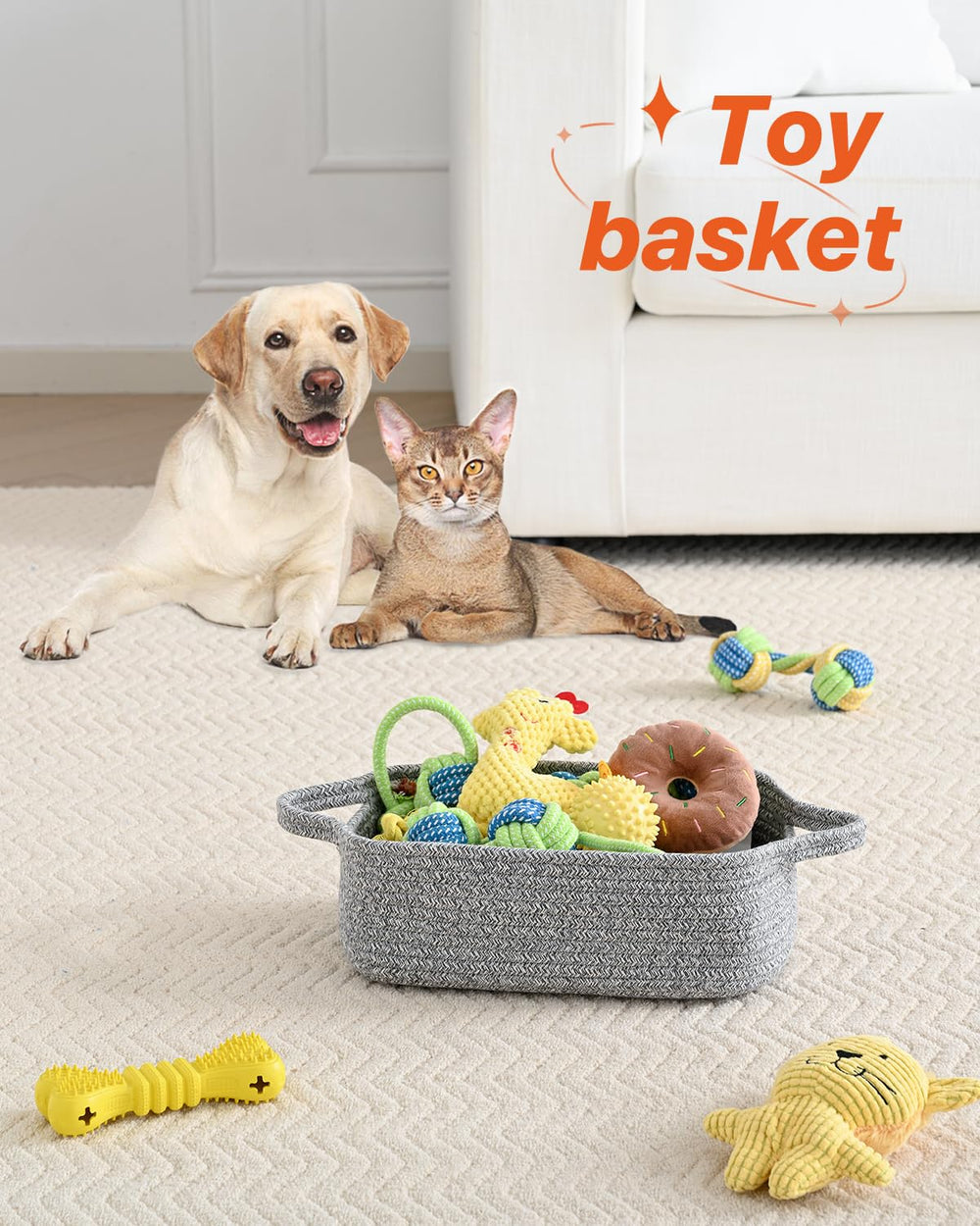 KALLAX neutral decor basket blends with any room style.