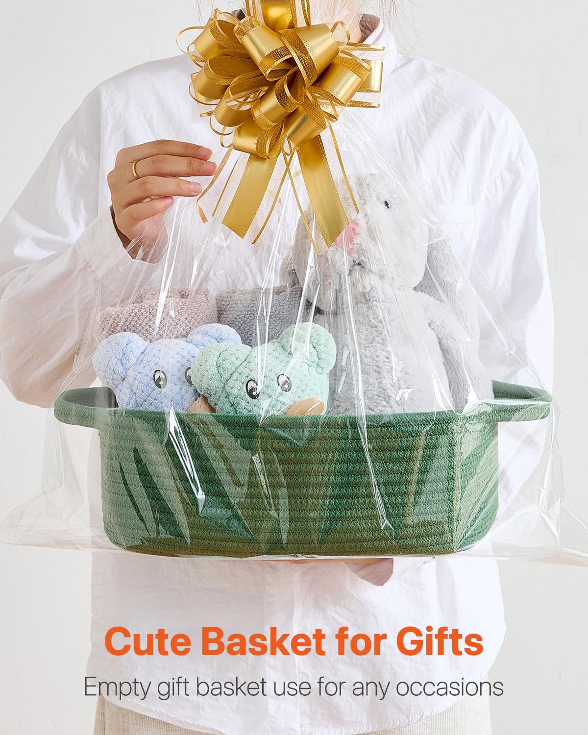 KALLAX nursery basket for towels and bibs.