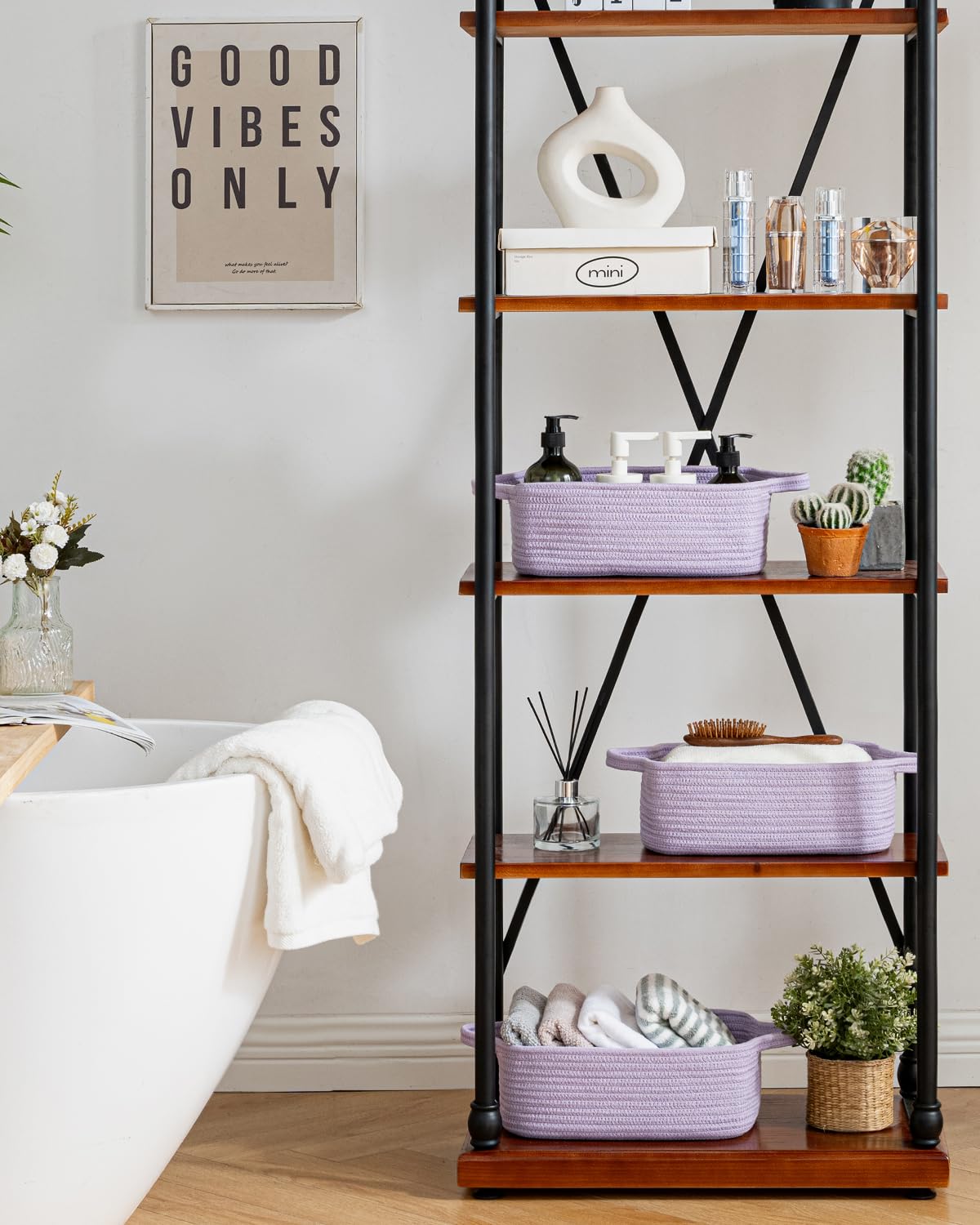 KALLAX bathroom shelf basket for toiletries and towels