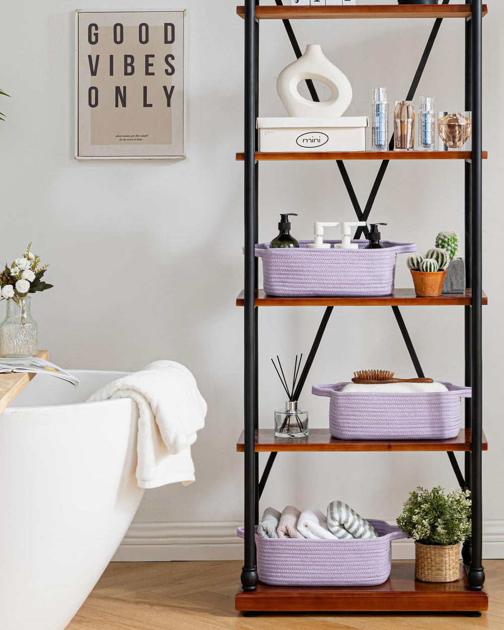 KALLAX bathroom shelf basket for toiletries and towels
