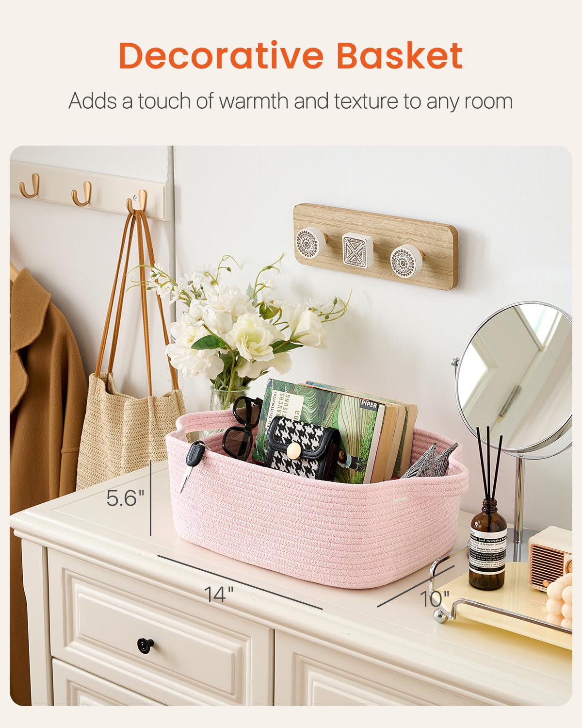 KALLAX small woven basket close-up cotton rope texture showcases durability and softness.