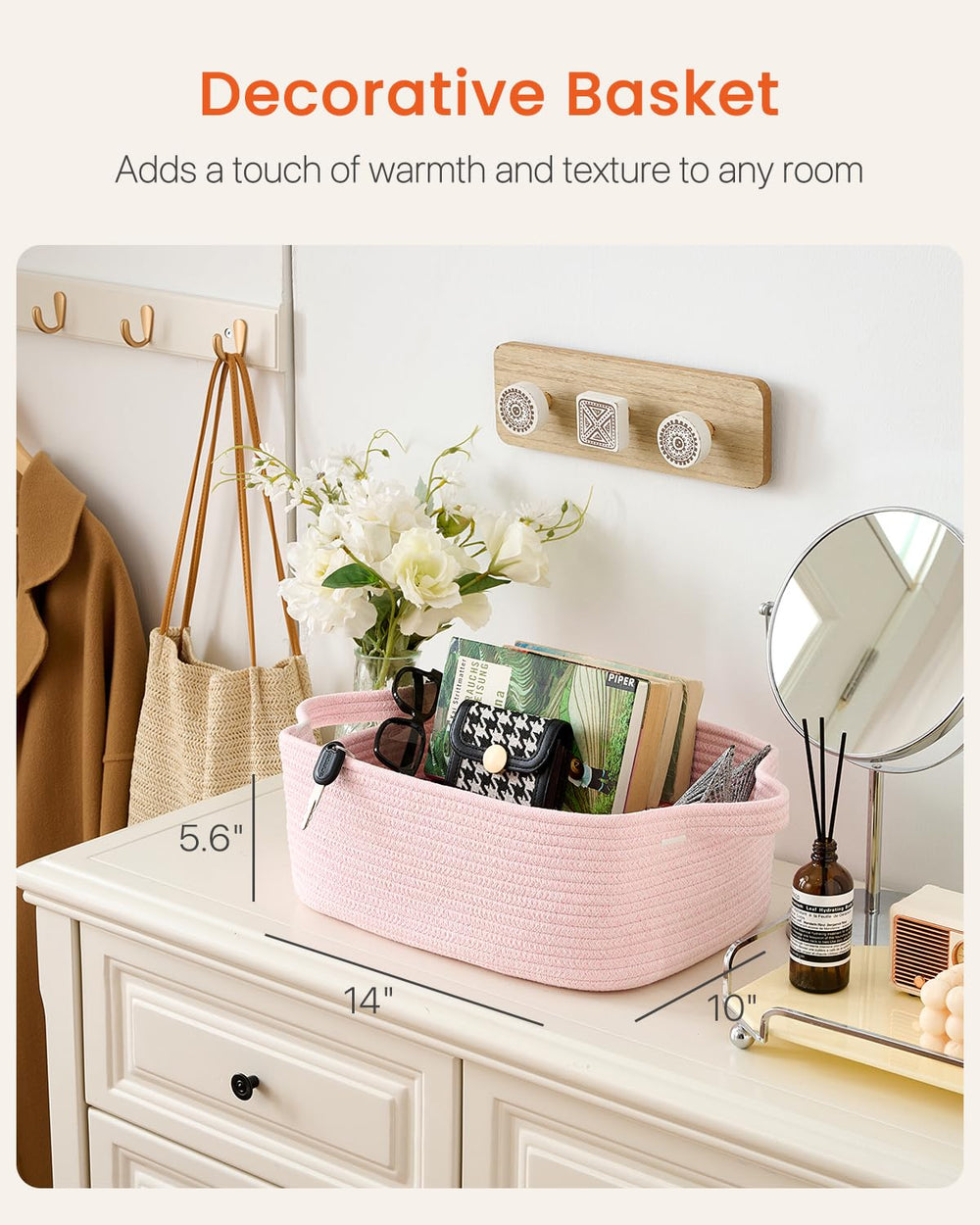 KALLAX small woven basket close-up cotton rope texture showcases durability and softness.