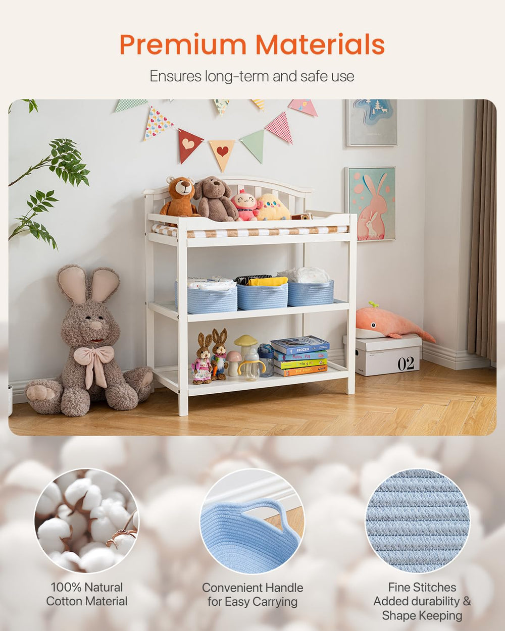 KALLAX cosmetics and toiletries basket stores daily items without clutter.