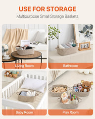 KALLAX small woven basket diaper organizer for nursery essentials.