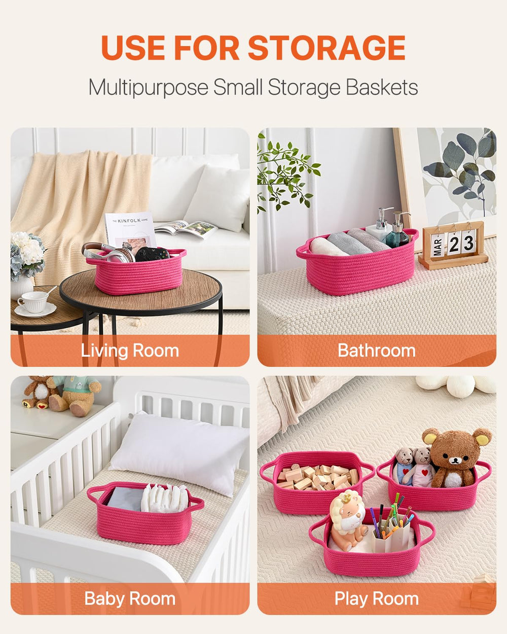 KALLAX hot-pink gift basket styled for gifting and display