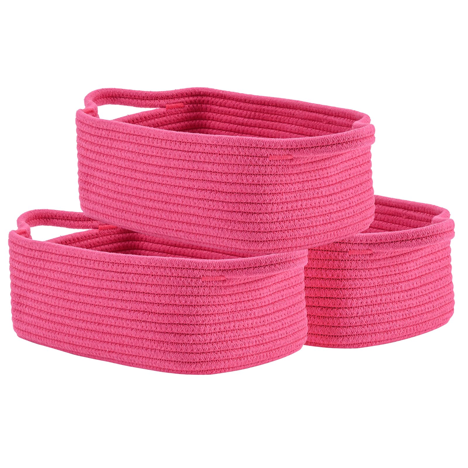 KALLAX small woven basket on a shelf for tidy hot-pink storage
