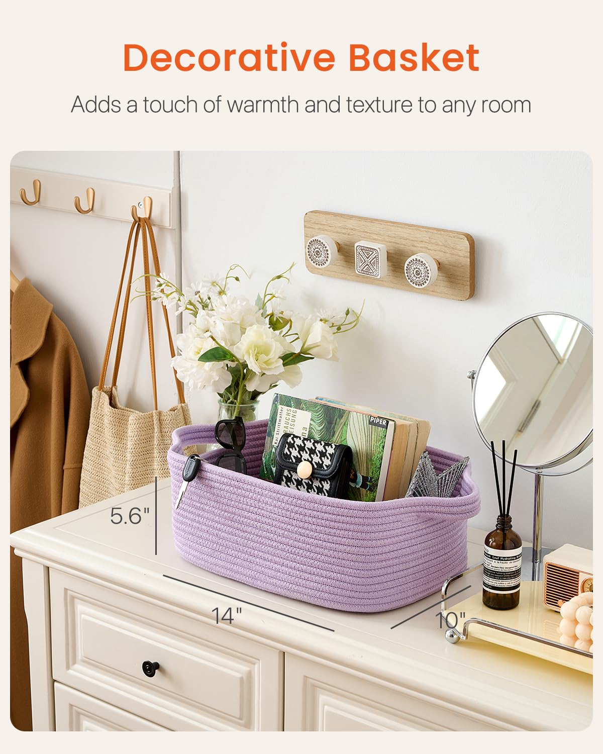 KALLAX basket in multi-purpose use keeps towels, toys, and essentials organized.
