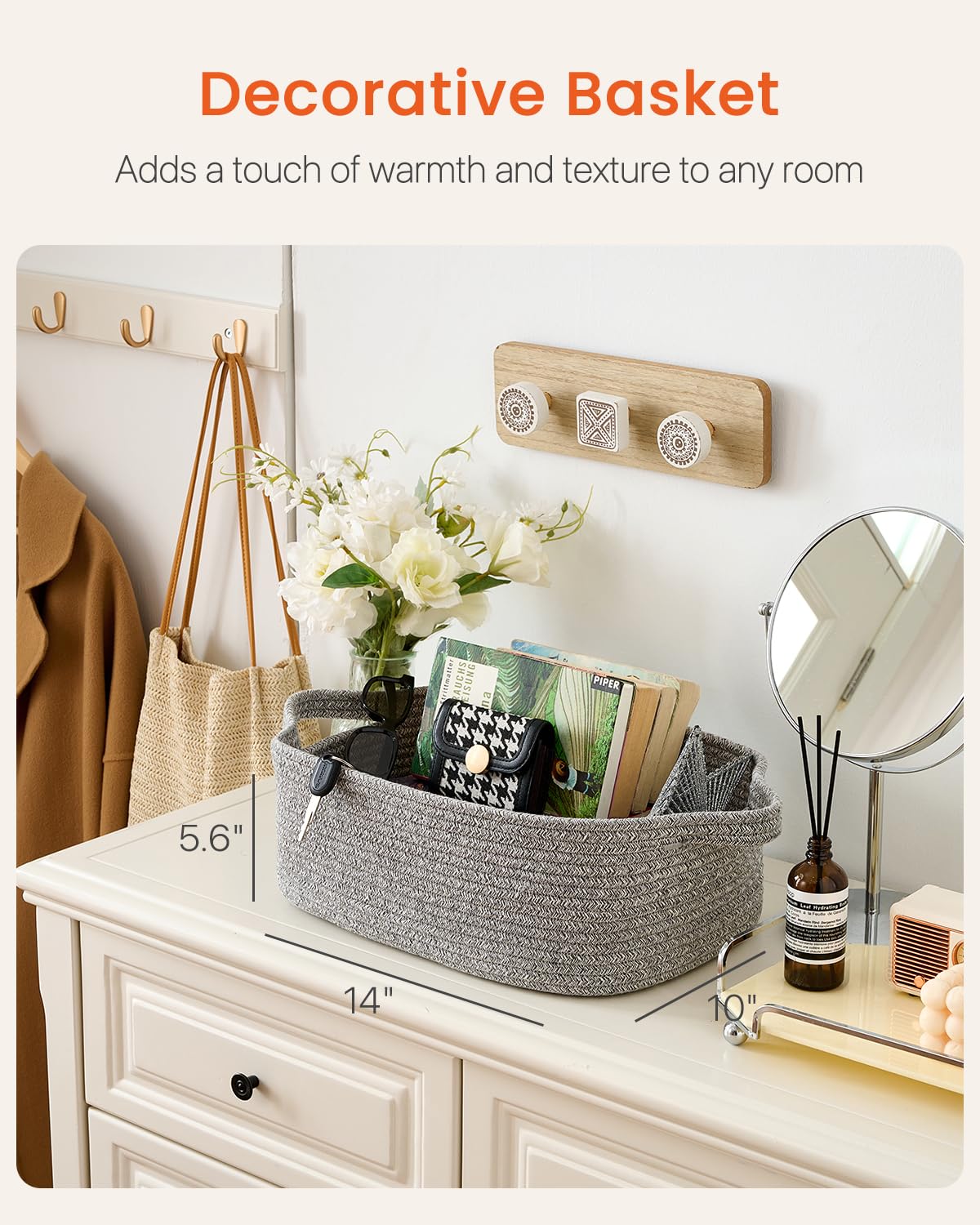 KALLAX small woven basket; multi-purpose organizer for towels, toys, and cosmetics