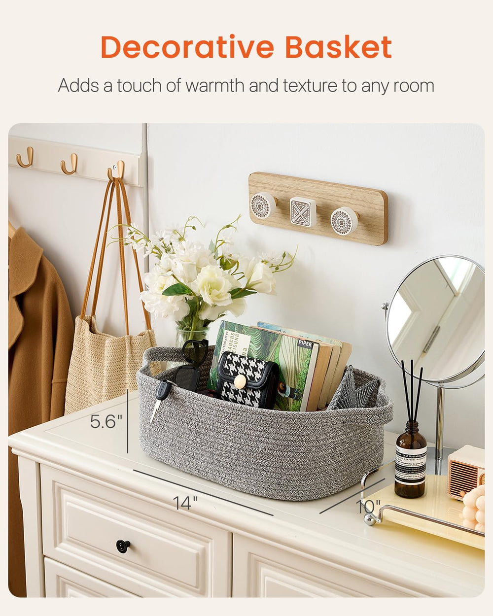 KALLAX small woven basket; multi-purpose organizer for towels, toys, and cosmetics