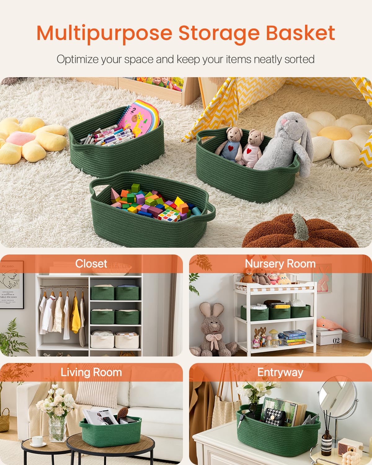 KALLAX small woven basket in a neutral decor setting as a decorative storage accent