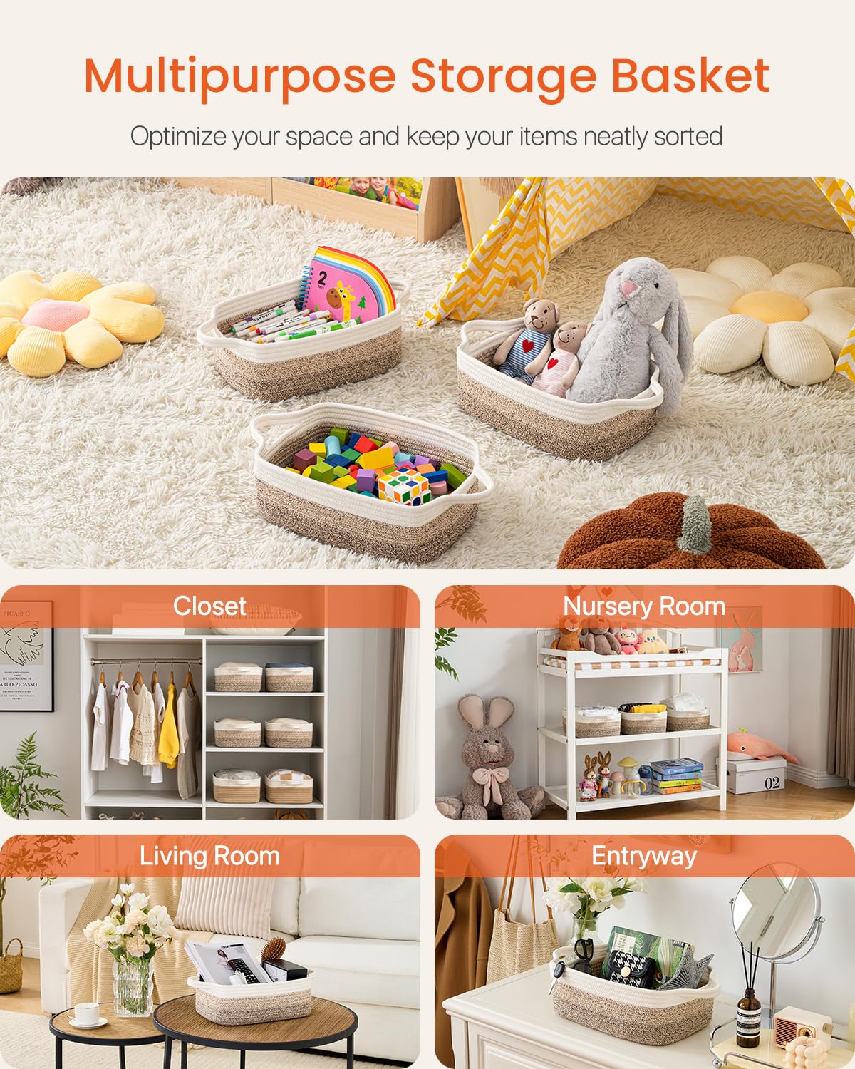 KALLAX neutral gradient brown basket enhances any room.
