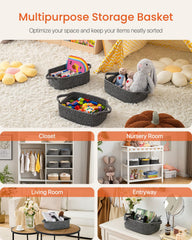 KALLAX neutral-tone woven basket complements modern decor while hiding clutter.
