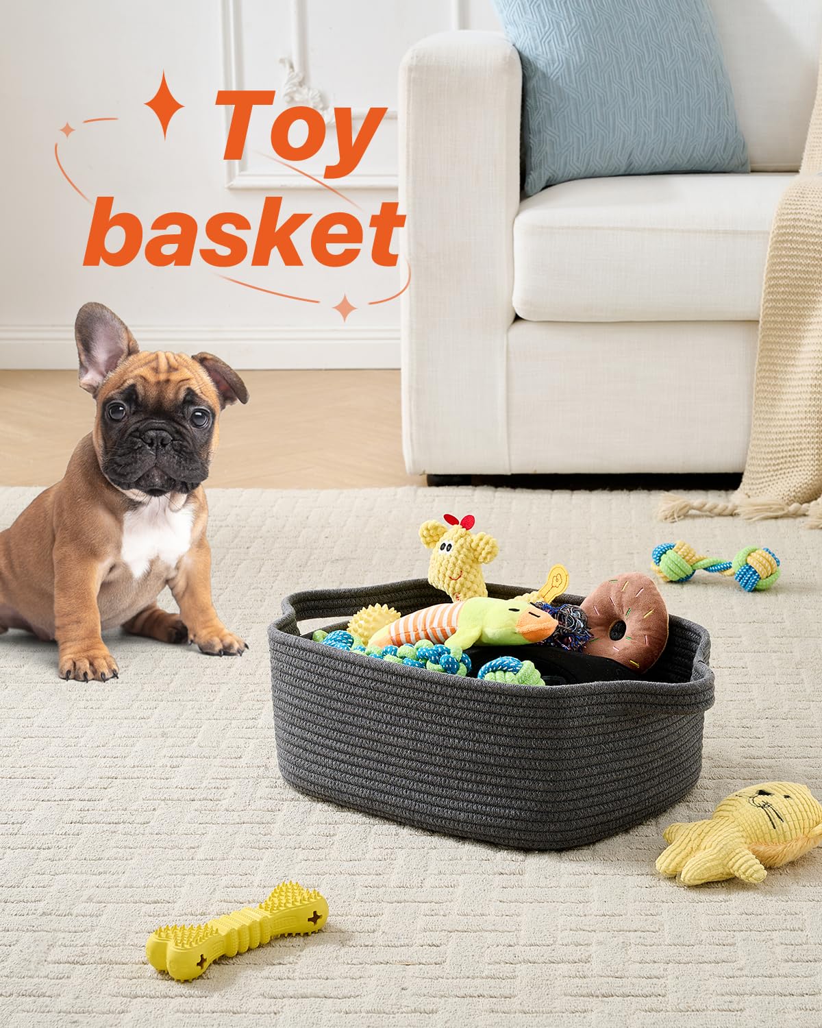 KALLAX basket for nursery storage of bibs and small items
