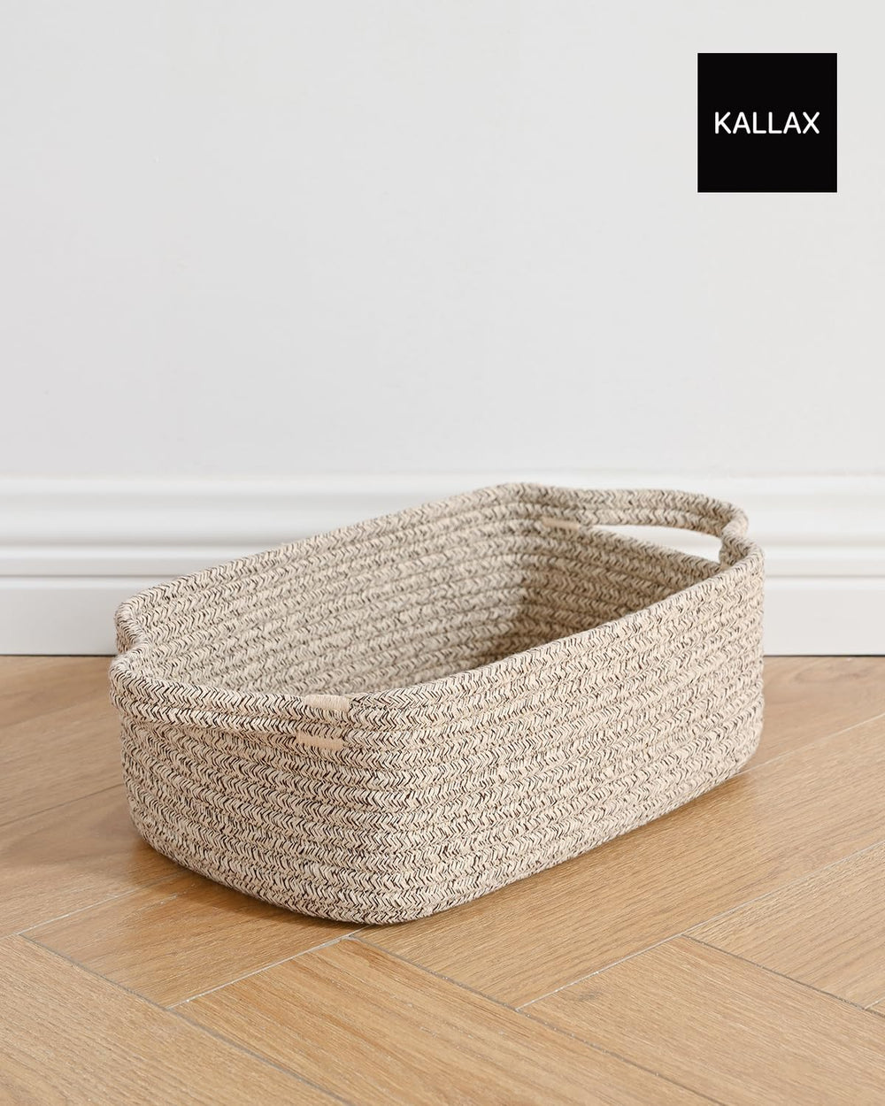 KALLAX small woven basket office supplies bin organized.