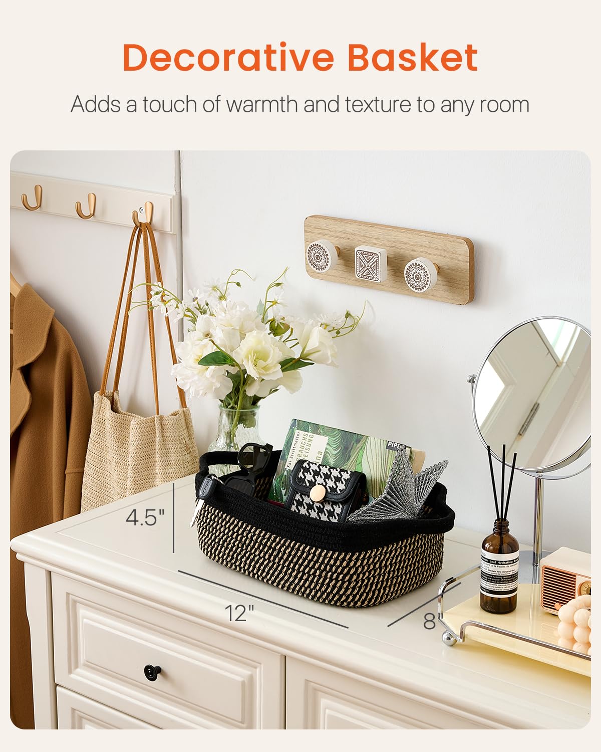 KALLAX three-pack basket set organized on a cabinet for small-item storage.
