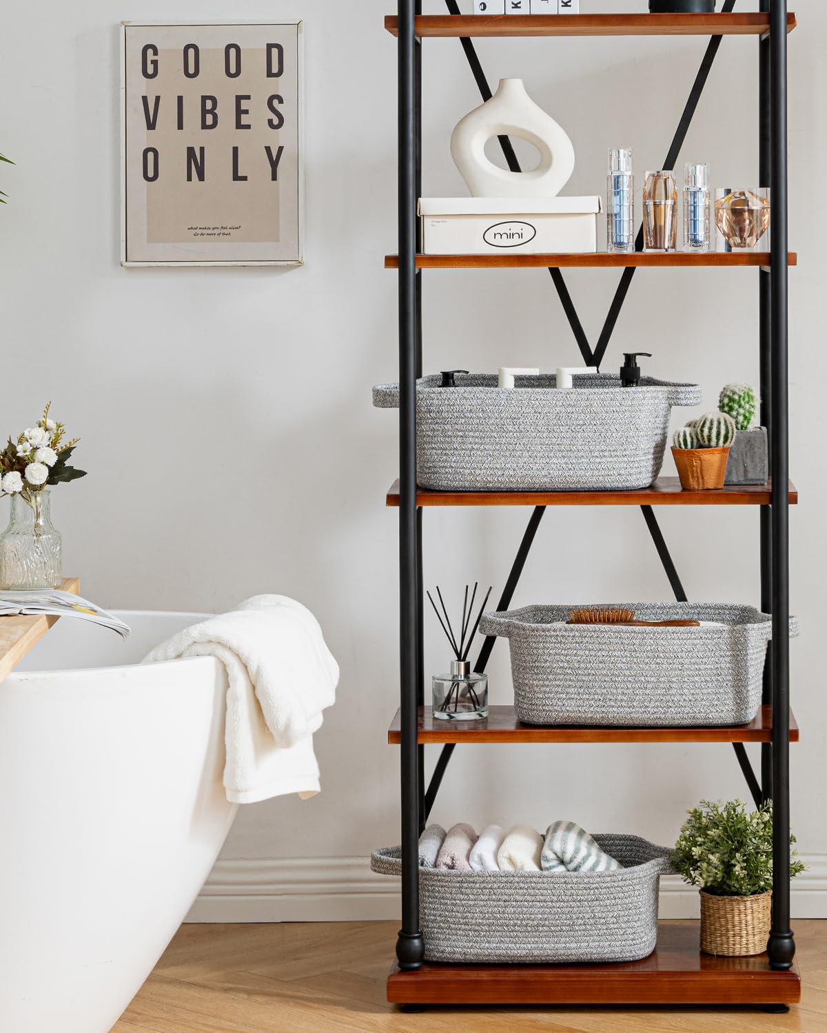 KALLAX shelf basket fits bathrooms or shelves for towels and toiletries