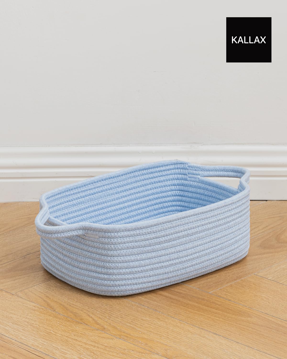 KALLAX small rope basket with soft cotton rope for safe, durable storage.