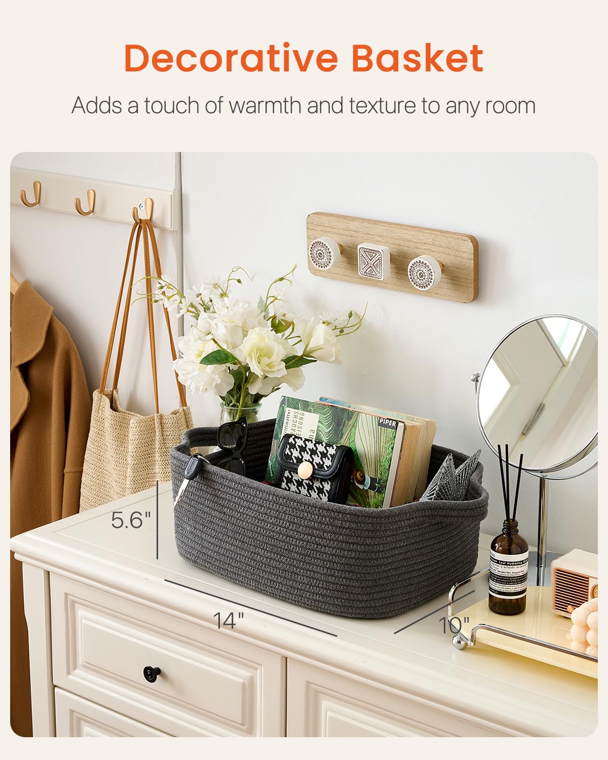 KALLAX basket used for towel organization on bathroom shelf