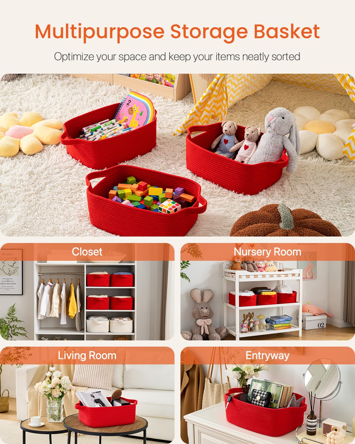KALLAX small woven basket, toy basket in playroom, tidy storage for little hands.