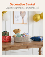 KALLAX small woven basket toy bin keeping playroom clutter under control.