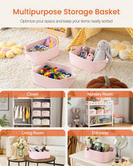 KALLAX small woven basket filled with toys, keeps playroom tidy.