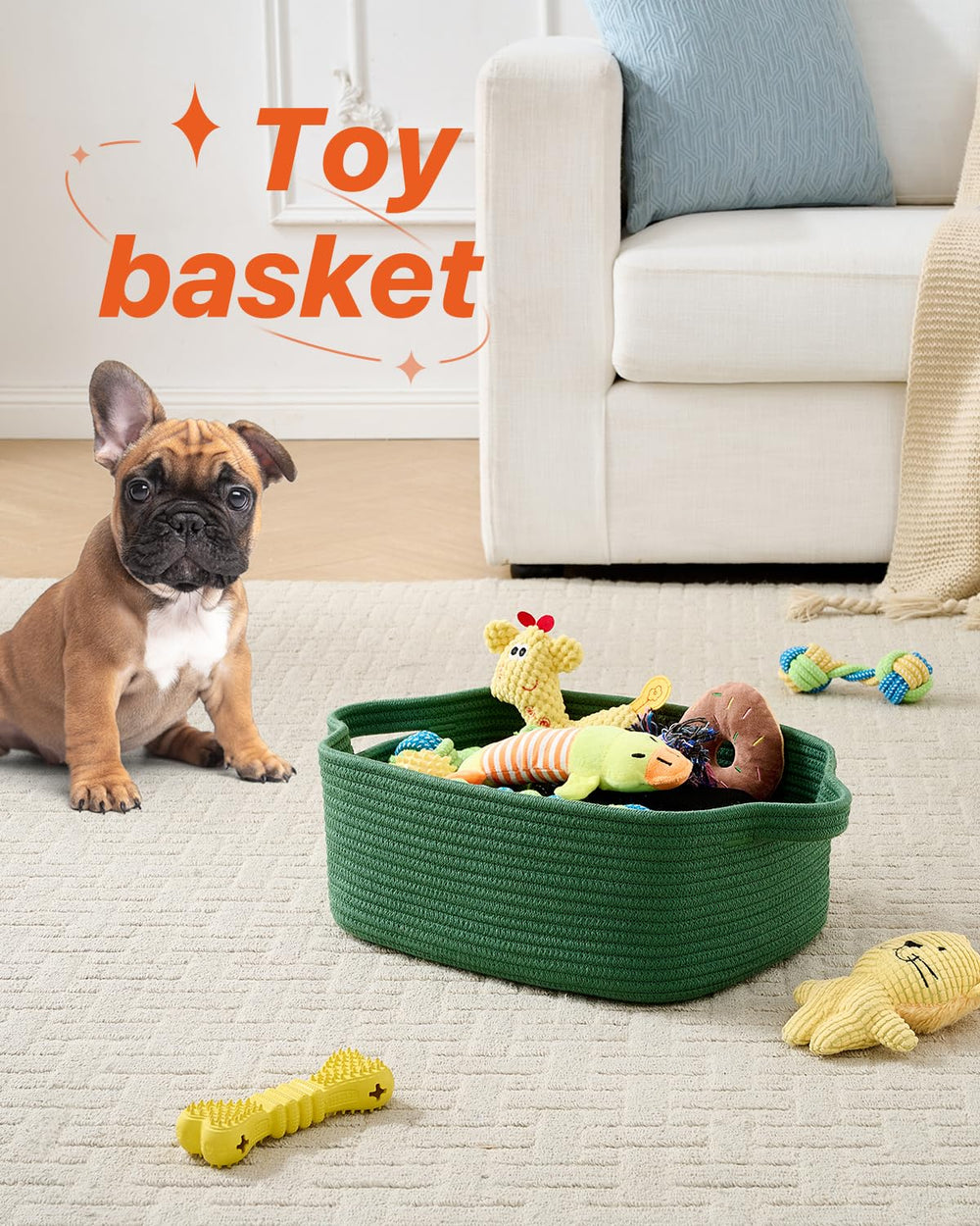 KALLAX small woven basket filled with toys for a playroom organization