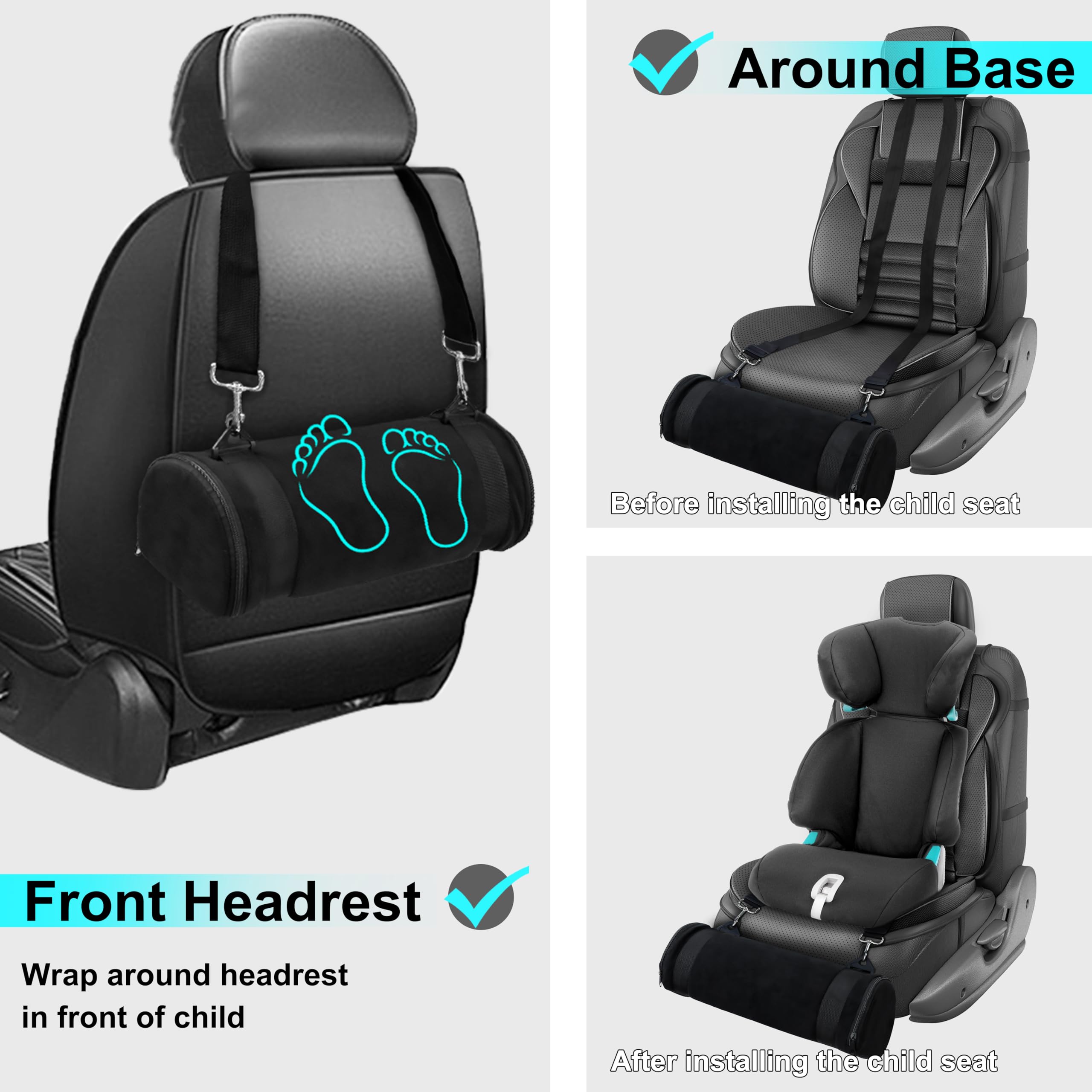 Long strap offers versatile placement in different vehicles
