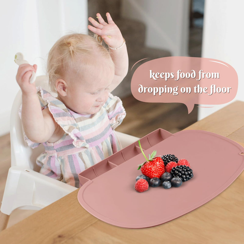 Kalovin non-slip base placemat with raised edges to contain spills