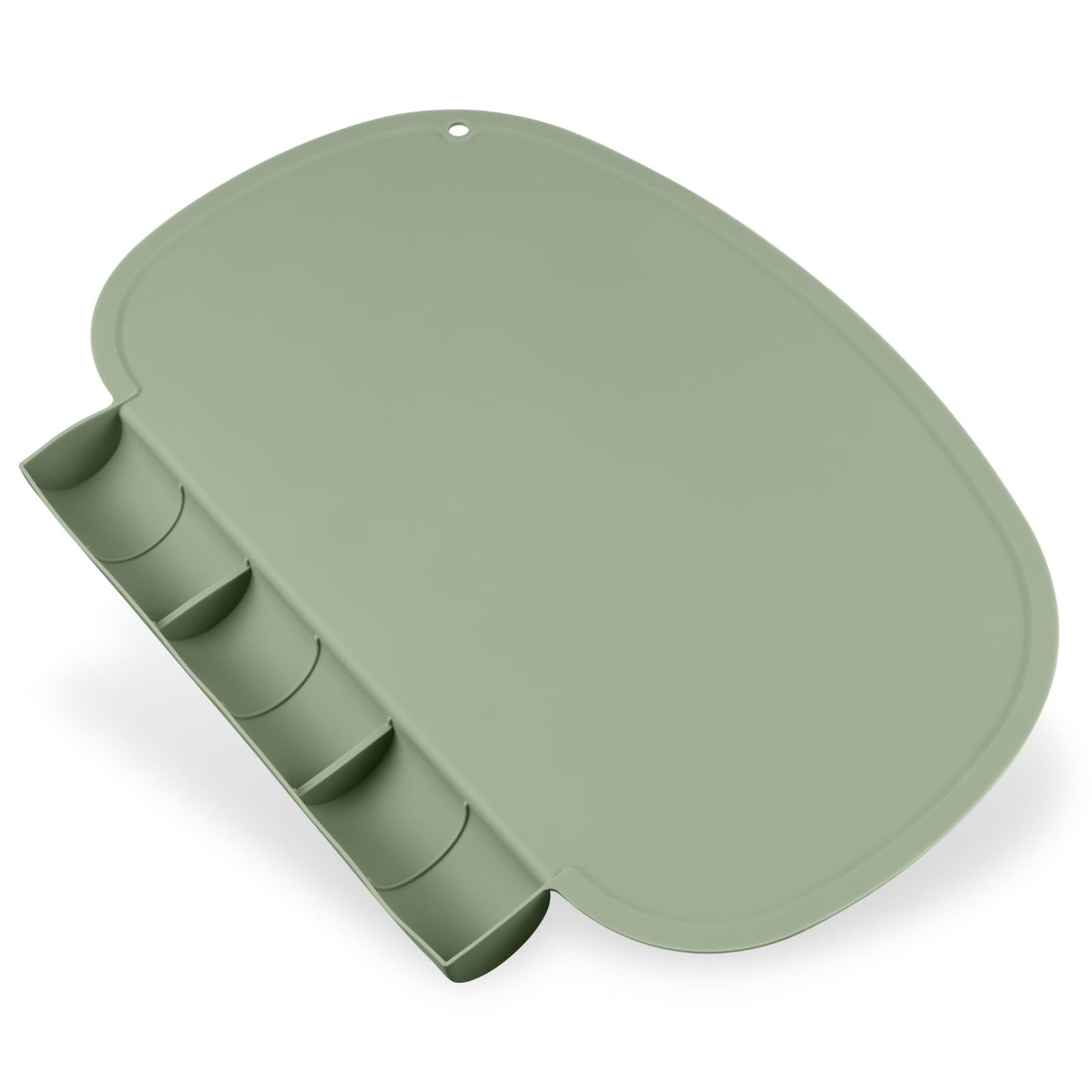 Kalovin silicone placemat with food catcher sage for mess-free mealtimes