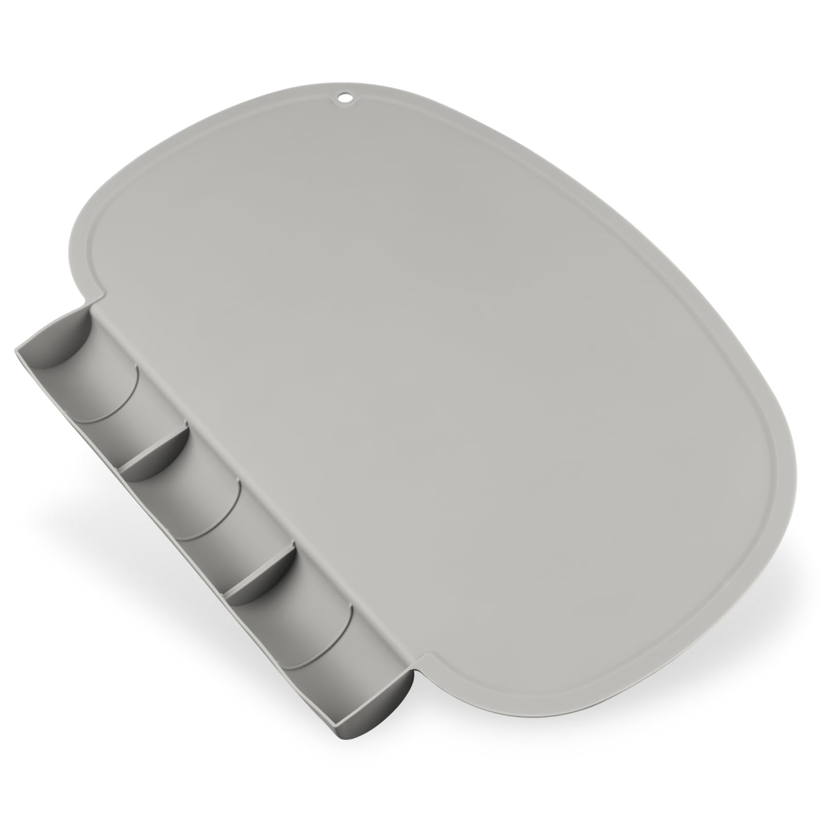Kalovin silicone placemat light gray full view showing large surface for family meals
