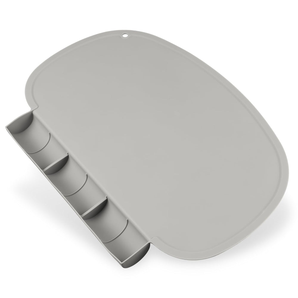 Kalovin silicone placemat light gray full view showing large surface for family meals