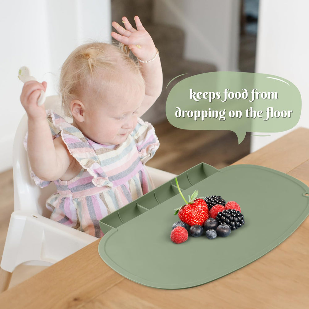 Kalovin placemat non-slip surface stays secure during feeding
