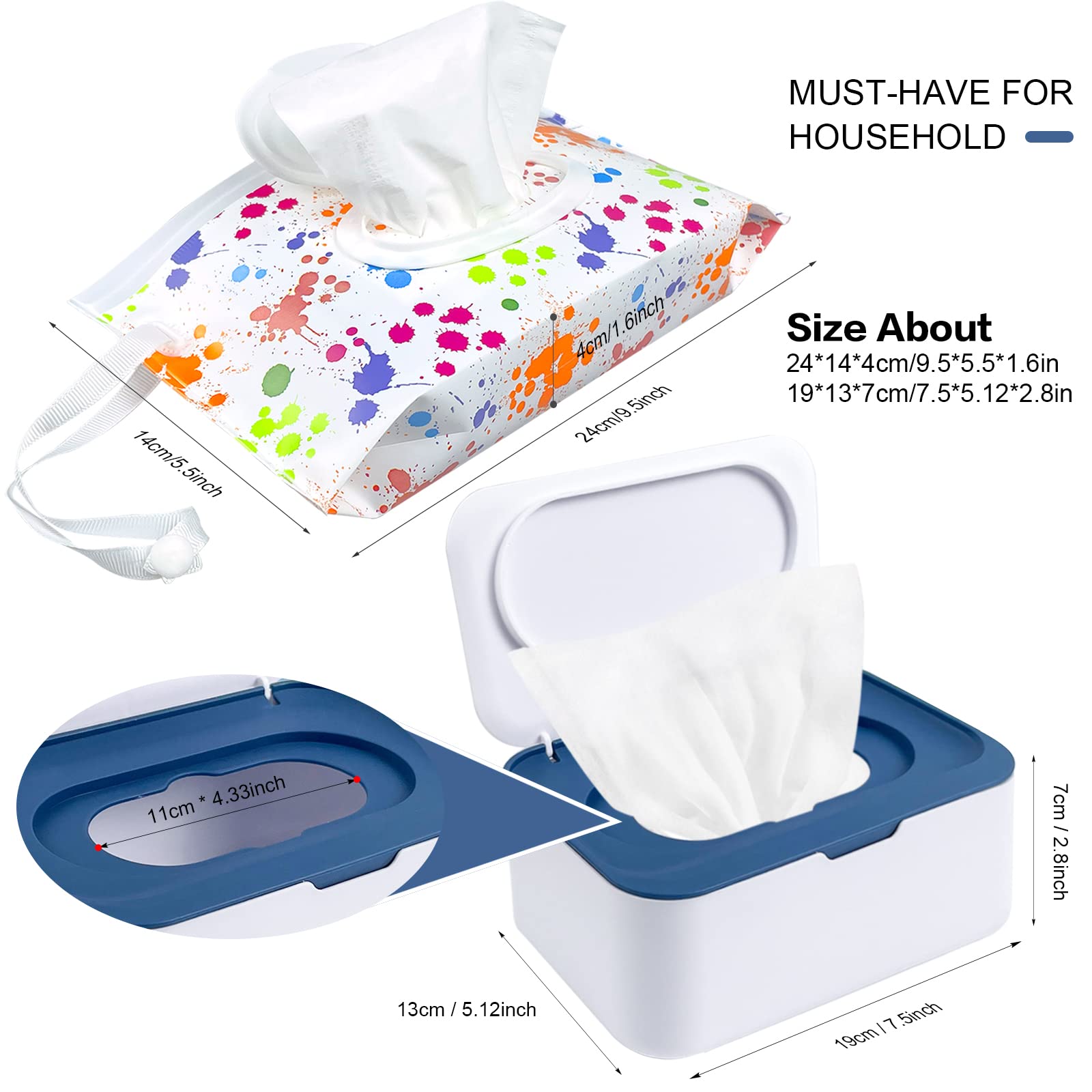 KALYLOC storage box in grey with secure lid keeps wipes organized