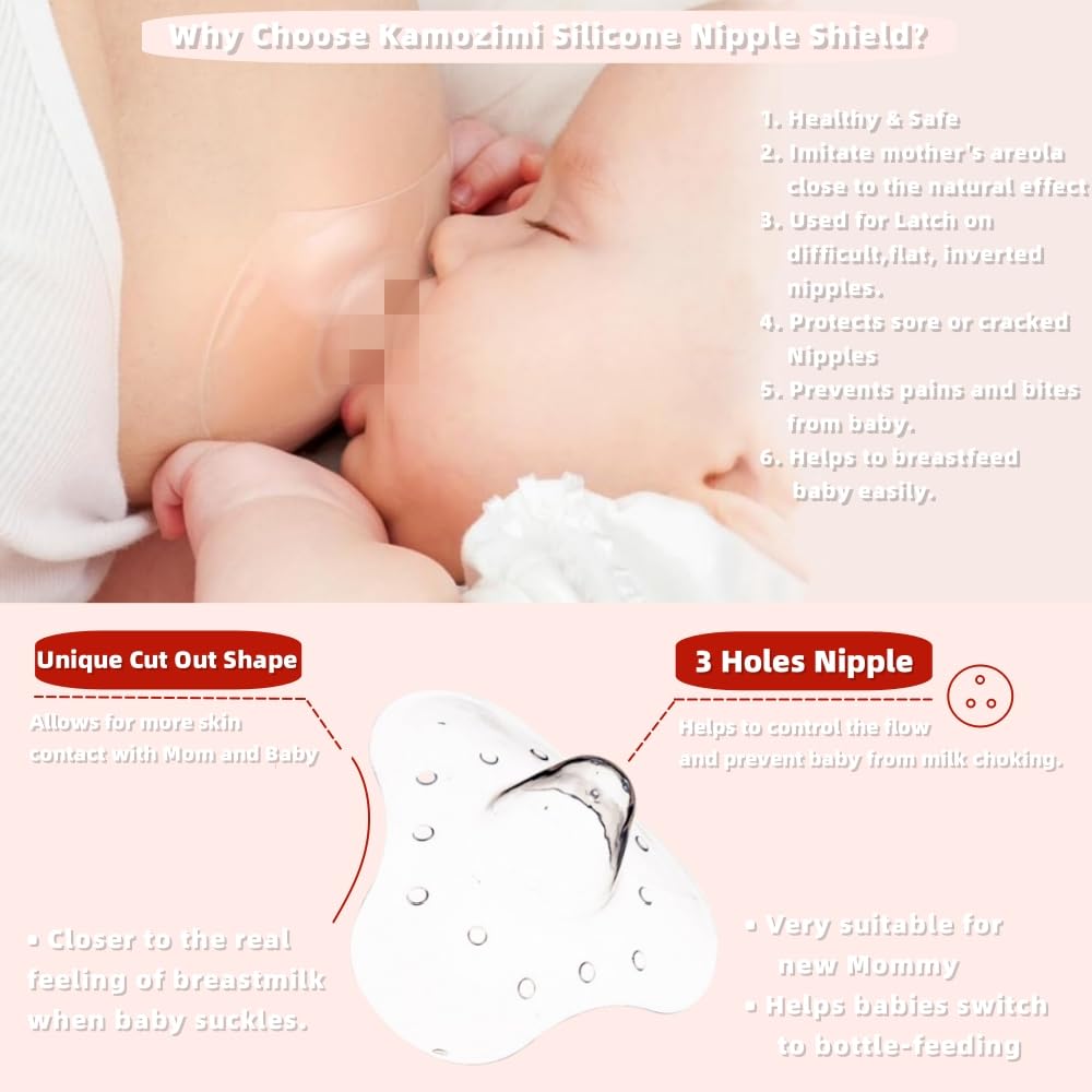 Kamozimi BPA-free silicone shields promote safe, soft breastfeeding sessions