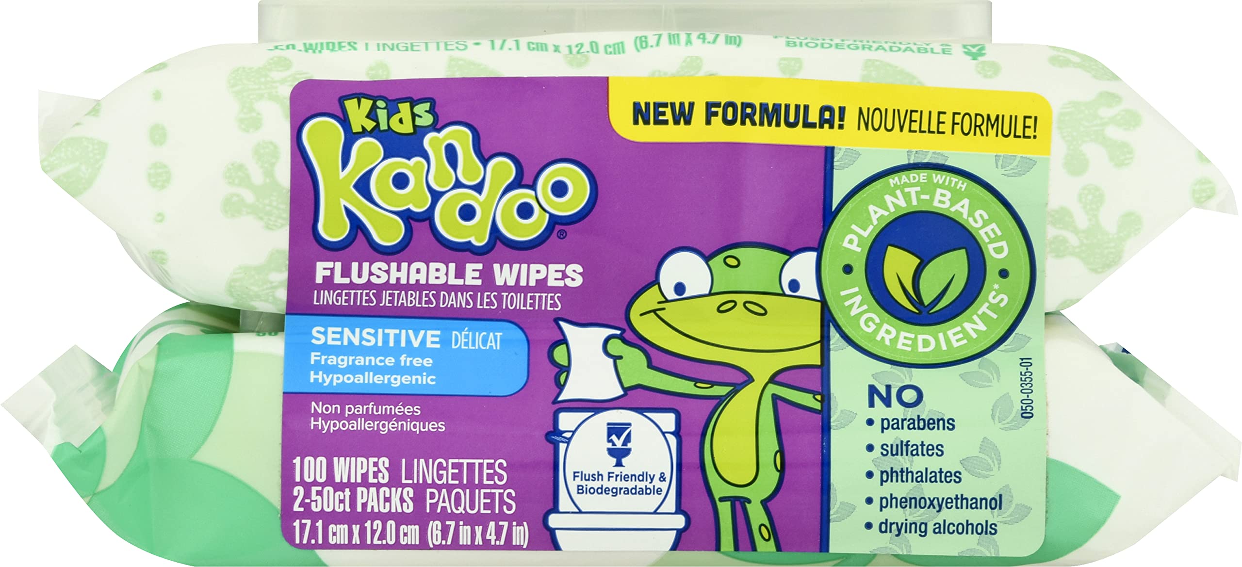 Kandoo flushable wipes with flip-top lid for toddlers, gentle cleanups after messy diaper changes.