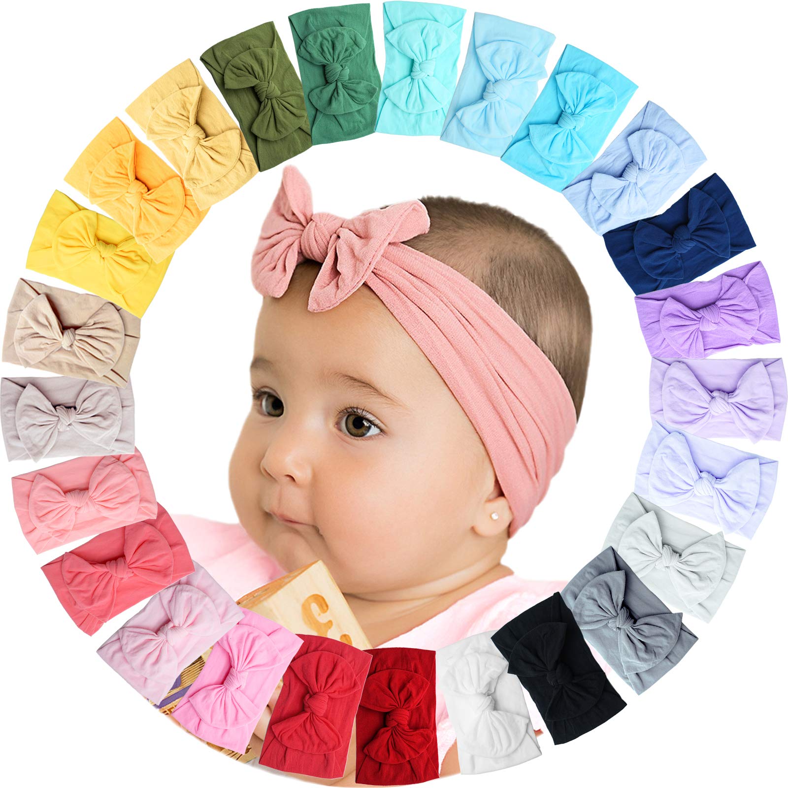 Kangaroo 25 colors baby bows headbands for vibrant everyday outfits.