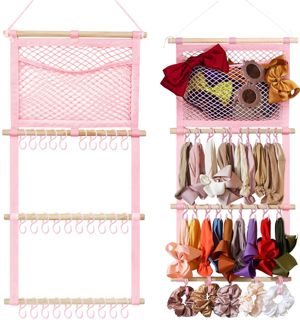 Kangaroo headband holder front view, easy access to baby bows.