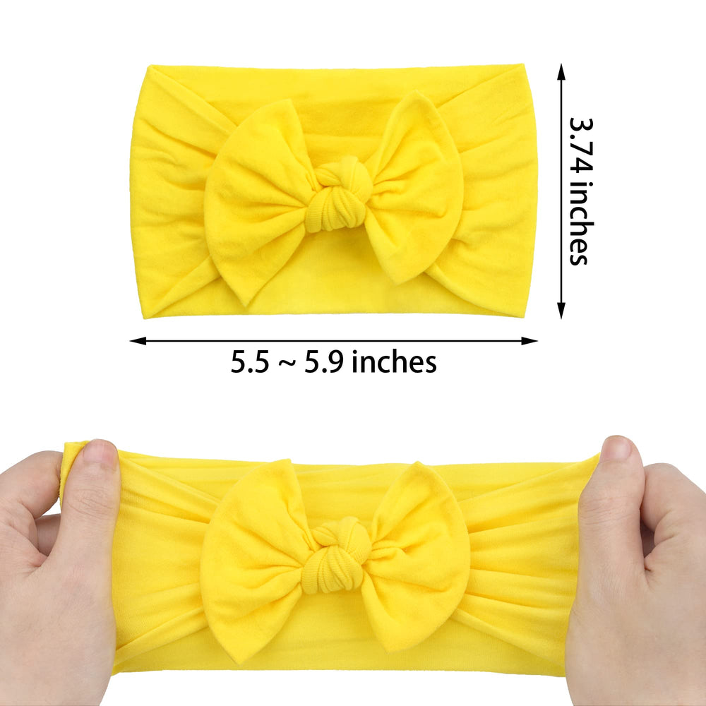 Kangaroo soft elastic headband close up shows gentle stretch for tiny heads.