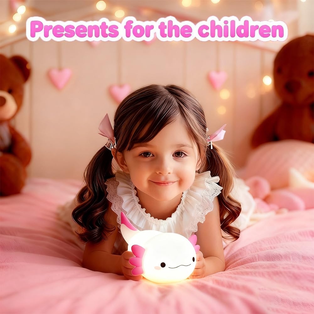 KangTen CHEN axolotl night light with 20-minute timer for auto shutoff