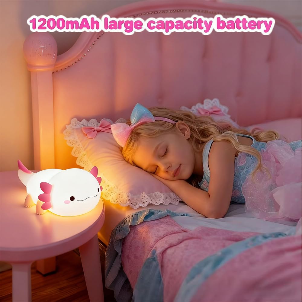 KangTen CHEN axolotl night light with touch control and two brightness levels
