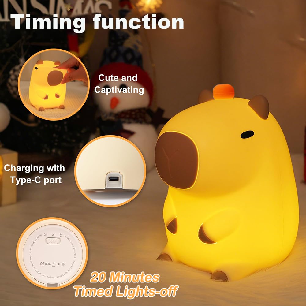 KangTen CHEN Capybara night light with 20-minute timer off function