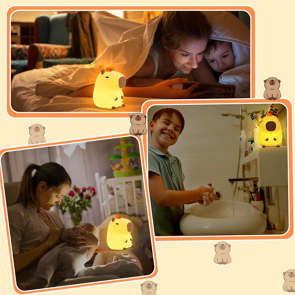 KangTen CHEN Capybara night light on a bedside table as decor