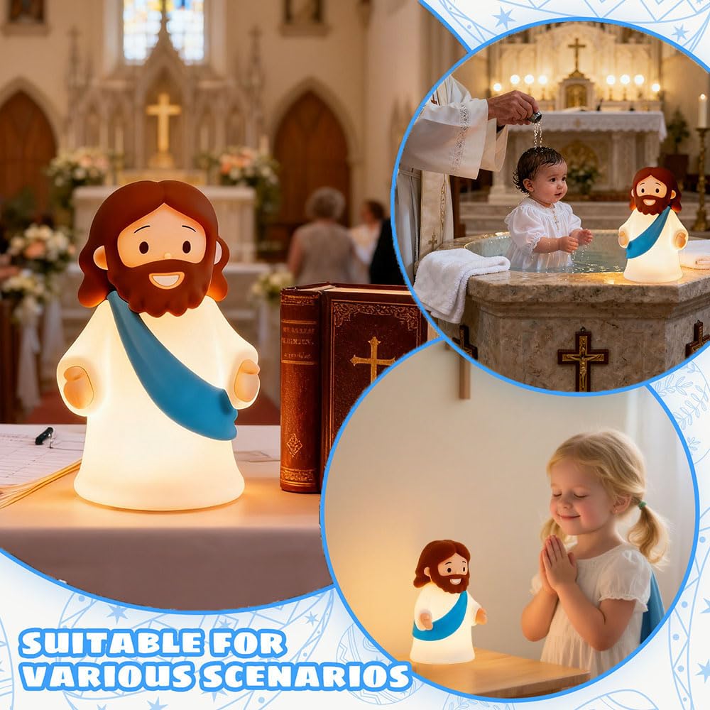 The dual-scene design suits bedtime prayers and Easter egg hunts.