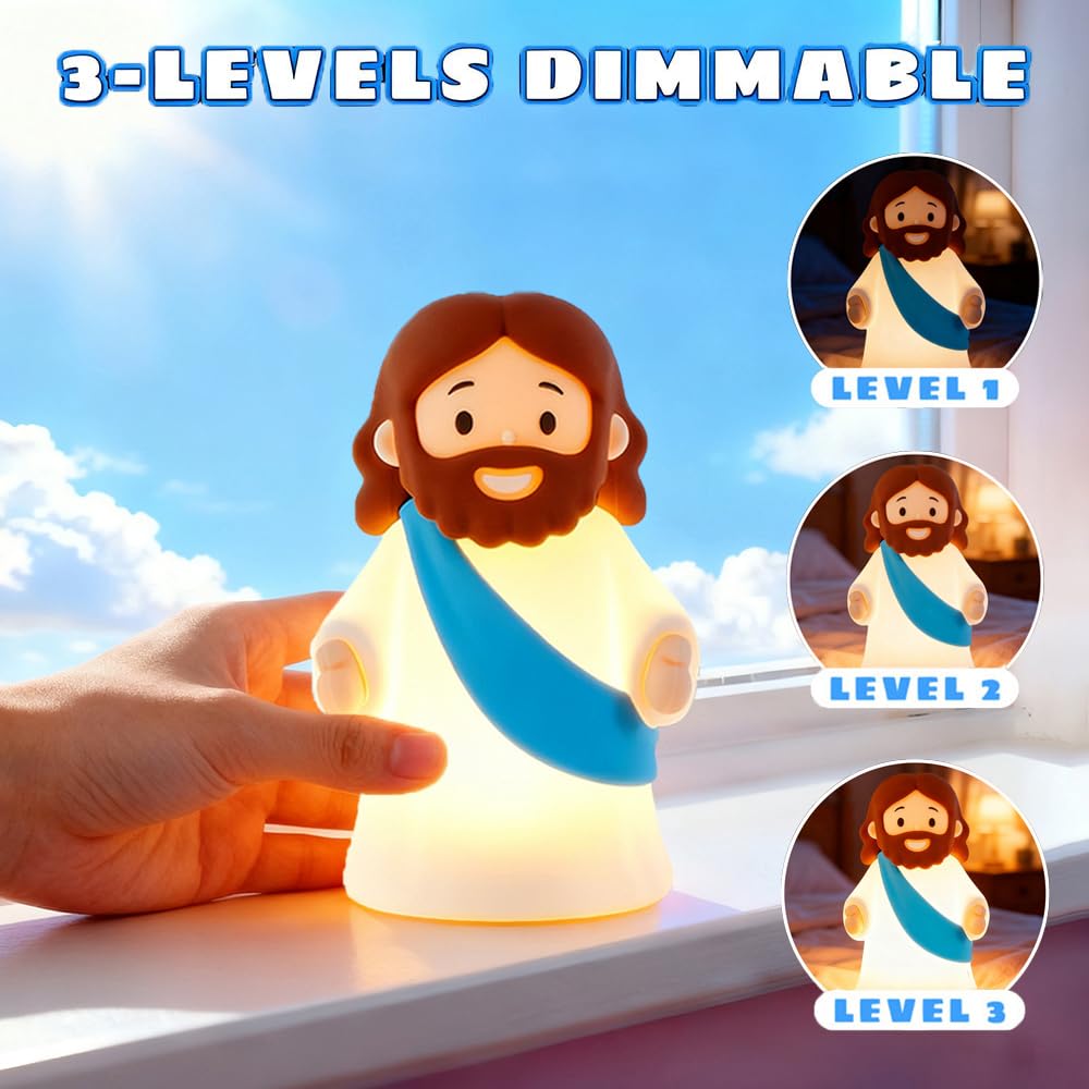 KangTen CHEN Jesus Night Light uses soft silicone for safe, comforting touch.