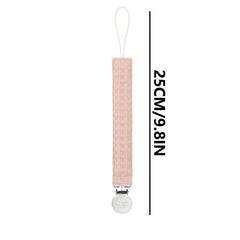 KAPIHOUSE soft fabric pacifier clip, silky plush texture close-up