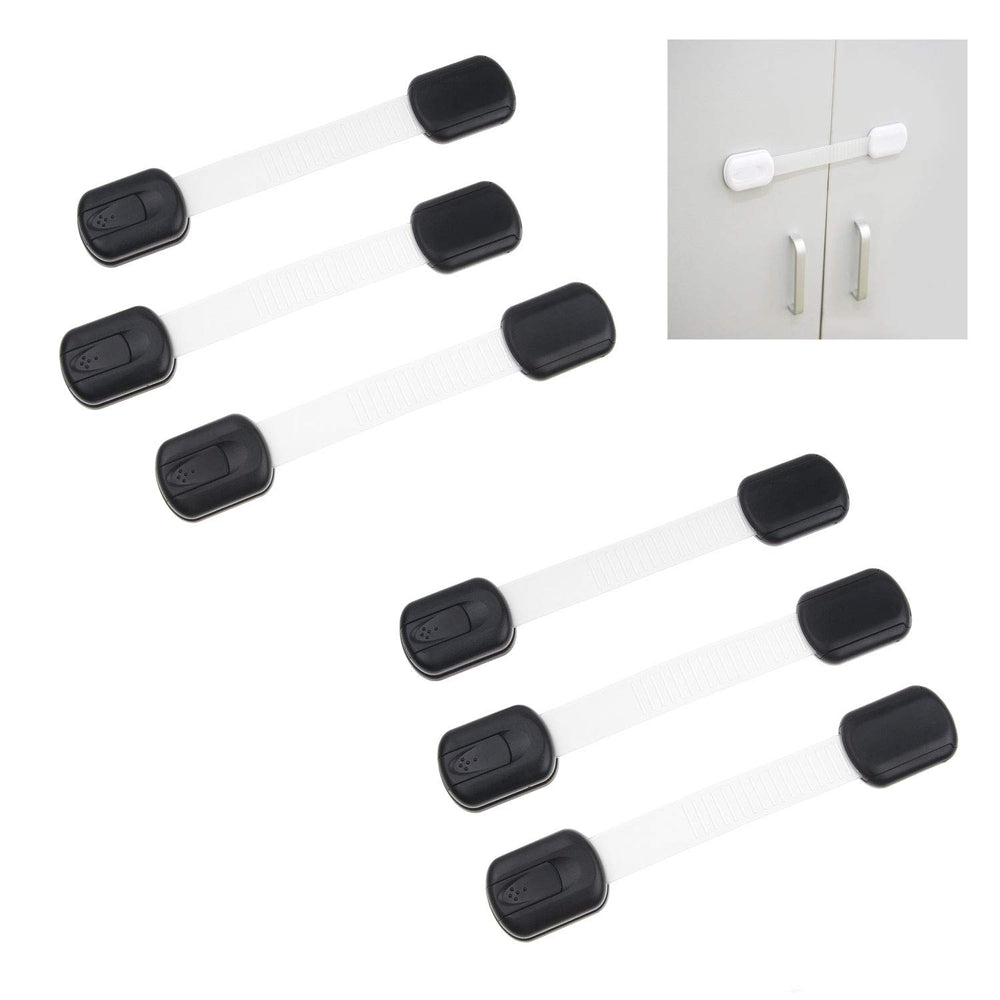 Kare & Kind six-pack black locks for cabinets and drawers.