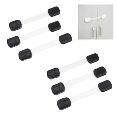Kare & Kind six-pack black locks for cabinets and drawers.